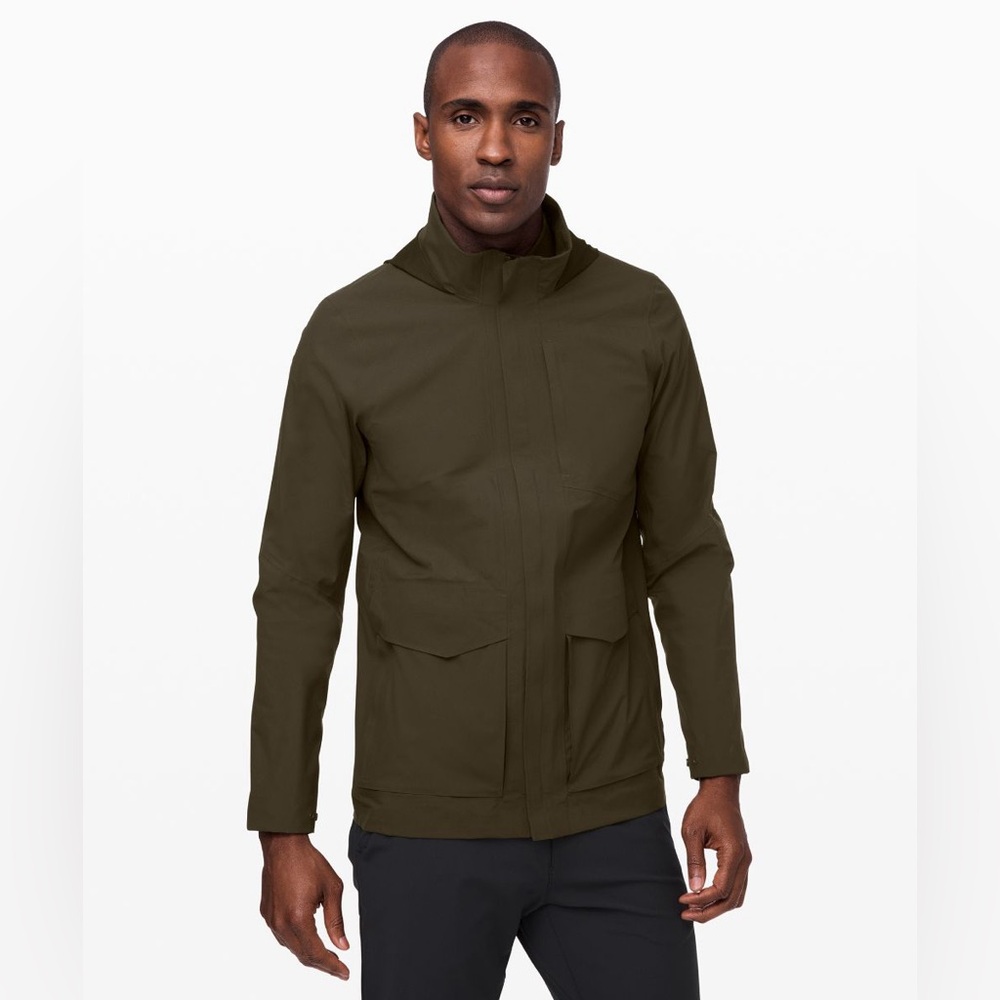 Lululemon Waterproof Storm Field Jacket for Men - Olive Green - Size: Medium